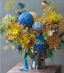 藍．牡丹菊貴氣盆花